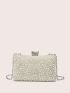 Faux Pearl Decor Box Bag Mini Glamorous