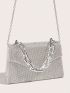 Small Flap Square Bag Rhinestone Decor Chain Handle