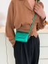 Mini Flap Square Bag Crocodile Embossed Metallic Funky PU