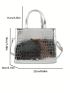 Crocodile Embossed Square Bag Small Black