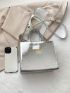 Crocodile Embossed Square Bag Small Black
