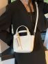 Bucket Bag Litchi Embossed