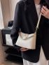 Small Bucket Bag Litchi Embossed Minimalist