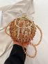 Mini Evening Bag Beaded Sign Chain Strap