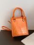 New Mini Solid Color Crocodile Pattern Fashion Women's Handbag Oblique Shoulder Bag
