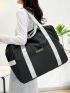 Letter Patch Decor Travel Bag Double Handle