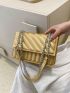 Quilted Square Bag Gold Chain Strap Flap