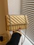 Quilted Square Bag Gold Chain Strap Flap