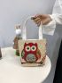 Cat Pattern Square Bag Double Handle
