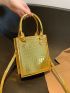Mini Square Bag Crocodile Embossed Metallic PU Funky