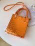 Mini Square Bag Crocodile Embossed Metallic PU Funky