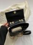 Mini Square Bag Chain Flap PU Black