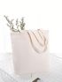 1pc Canvas Shopper Bag Casual