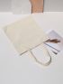 1pc Canvas Shopper Bag Casual