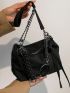 Chain Decor Hobo Bag