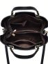 Medium Square Bag Embossed Detail Black