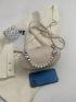 Small Novelty Bag Letter Graphic Pearl & Heart Decor