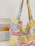Colorblock Shopper Bag Striped Pattern