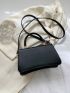 Small Novelty Bag Black Metal Decor Flap For Daily
