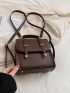 Minimalist Flap Backpack Mini Brown