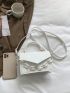 Crocodile Embossed Square Bag Mini Flap