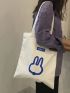 Cartoon Graphic Shopper Bag Small Preppy