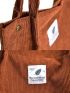 Canvas Bag Women's Corduroy Shoulder Bag Fashion Leisure Shopping Bag Travel Organizer Handbag