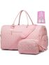 Duffle Bag for Travel Weekender Bag with Shoe Compartment Carry On Overnight Bag for Women with Toiletry Bag Gym Bag with Wet Pocket Hospital Bags for Labor and Delivery Pink