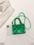 Mini Square Bag Embossed Detail Metallic Funky