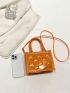 Mini Square Bag Embossed Detail Metallic Funky