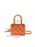 Mini Square Bag Embossed Detail Metallic Funky