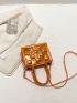 Mini Square Bag Embossed Detail Metallic Funky