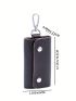 Genuine Leather Key Case Solid Color