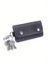 Genuine Leather Key Case Solid Color