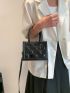 Geometric Pattern Square Bag Mini Black