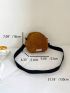 Small Dome Bag Letter Patch Decor