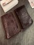 Crocodile Embossed Clutch Bag