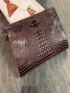 Crocodile Embossed Clutch Bag