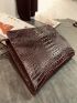 Crocodile Embossed Clutch Bag