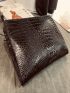 Crocodile Embossed Clutch Bag
