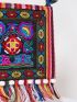 Vintage Embroidered Tassel Sling Crossbody Boho Hippie Shoulder Bag
