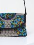 Vintage Small Envelope Bag Flower Embroidery Adjustable Strap