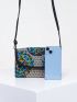 Vintage Small Envelope Bag Flower Embroidery Adjustable Strap