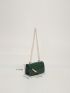 Mini Square Bag Crocodile Embossed Metal Decor For Daily