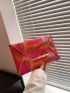Color Block Envelope Bag Chevron Detail Flap PU Fashionable