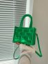 Mini Square Bag Embossed Detail Metallic Funky