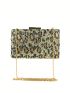 Mini Square Bag Leopard Pattern Chain
