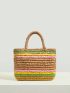 VCAY Mini Colorblock Straw Bag