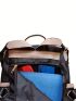 Quilted Flap Backpack Purse, Women's Nylon Travel Shoulder Bag, Casual Pompom Decor Bookbag