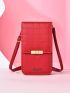 Letter Detail Phone Wallet Twist Lock